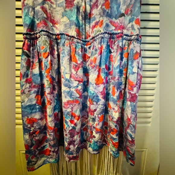 THEORY Silk Achi Watercolor Print Dress - Picture 7 of 12